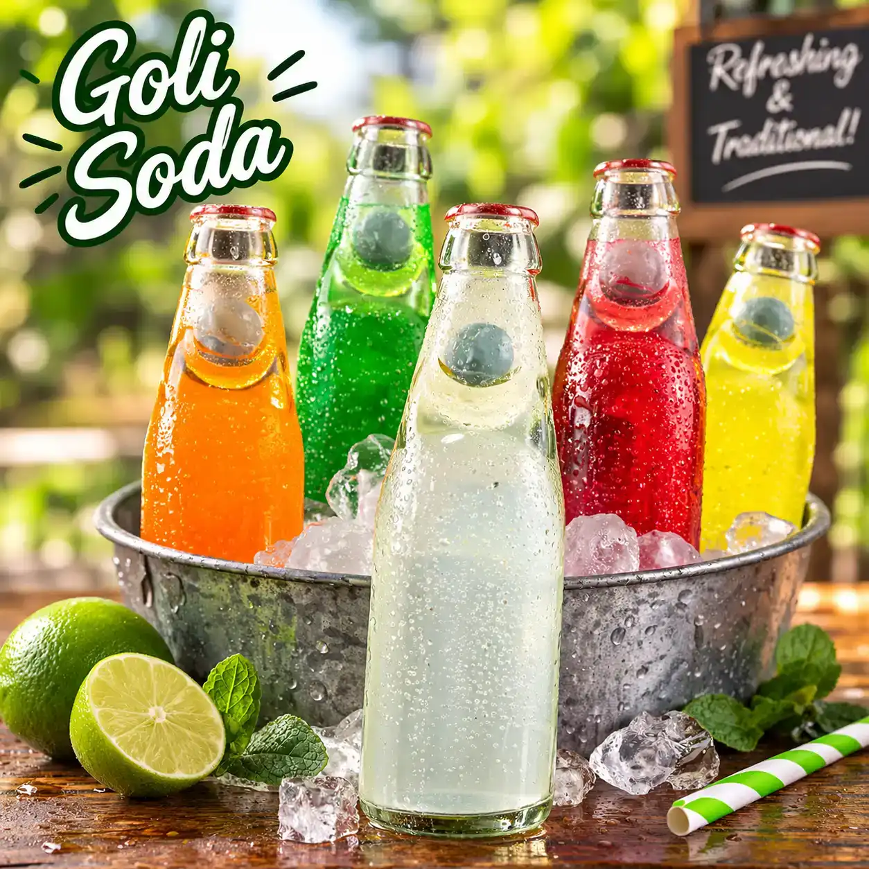 Goli Soda — Experience the iconic Goli Soda, a vibrant burst of tangy citrus and at Apna Bazar - Eatery